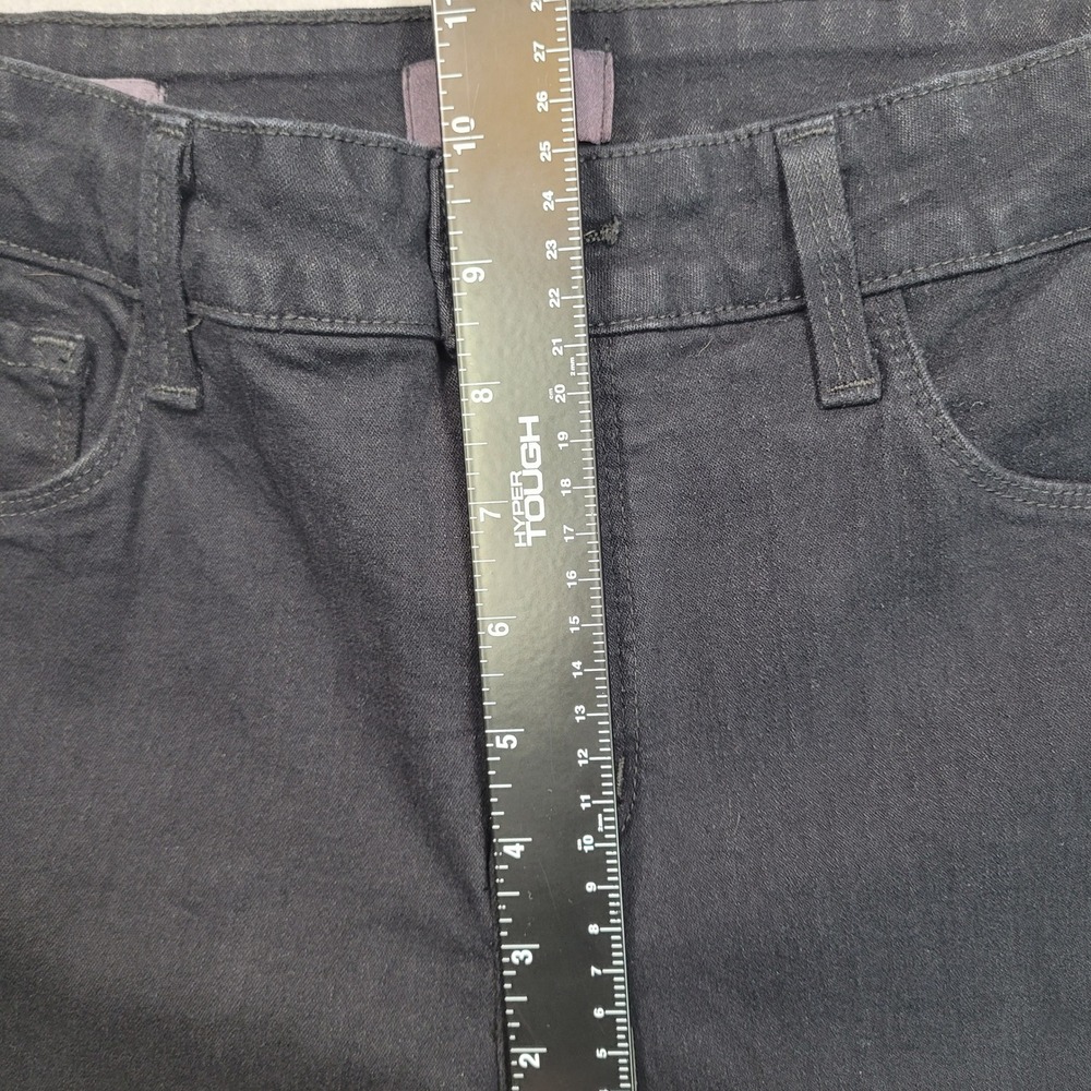 NYDJ Marilyn Straight Leg Jeans Black Denim Size 10P Petite High Rise Stretch - Picture 11 of 13